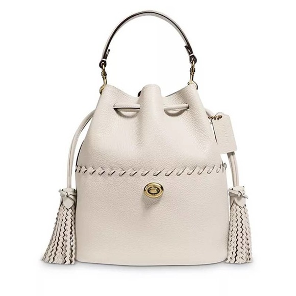 Coach Handbags - One day sale!  Coach Cream Lora Mini Whipstitch Leather Bucket Bag